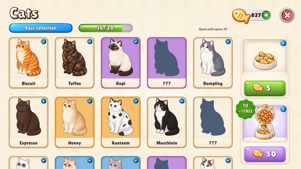 The cat collection page